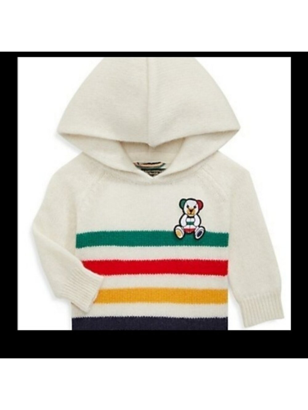 Cashmere Hudson's Bay stripes Baby sweater & cotton Onsie, Sz 0-6m